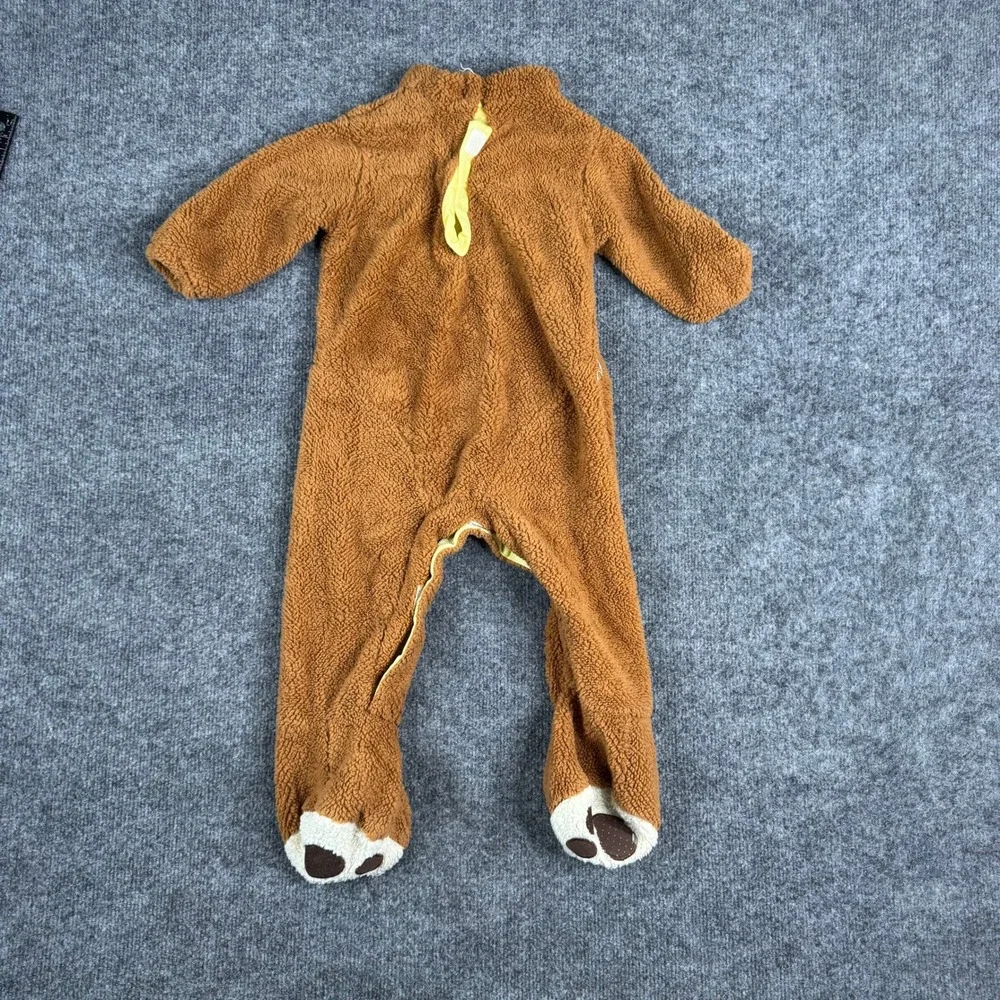 Rubies Costume Baby Size 12-18 Months Brown Sherpa Fleece Bear Blue Bow Tie Cozy